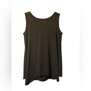 NINE WEST Black Asymmetrical Hem Ribbon Tie Sleeveless Blouse